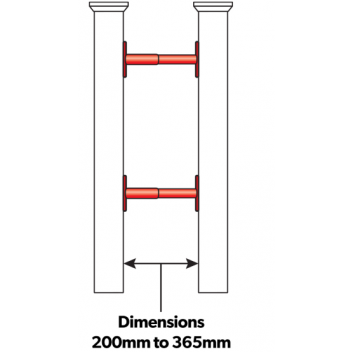 Railsafe Telescopic Handrail C/w Fixing Plates 200-365mm