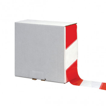 Hazard Warning Tape Euro With Dispenser Red/White 70mm x 500m