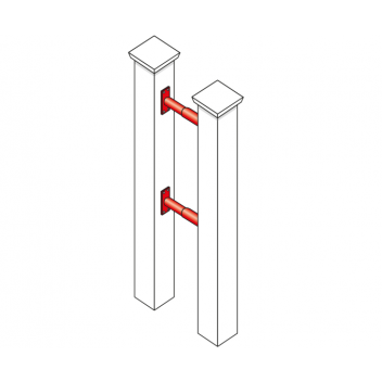 Railsafe Telescopic Handrail C/w Fixing Plates 200-365mm