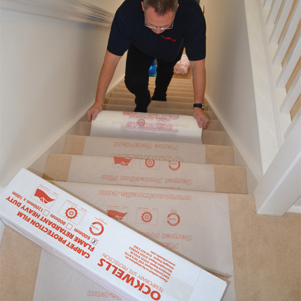 Stair Carpet Protection Film FR TS63 800mm x 100m